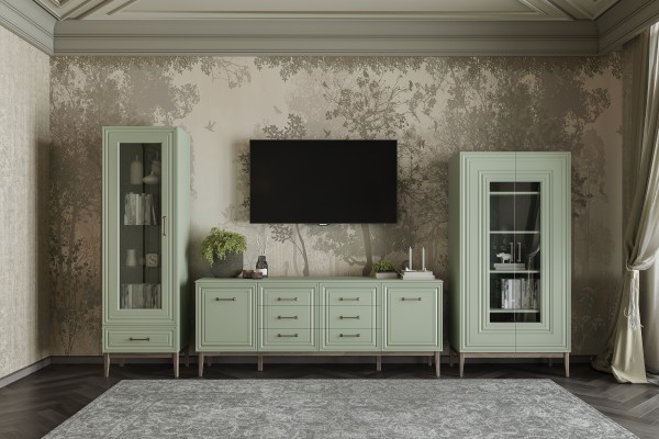 Модульная гостиная ГОРИЦИЯ (зеленый самшит) БРАВОмебель