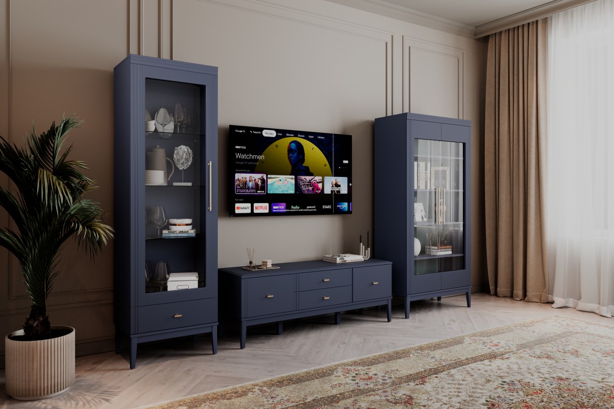 Модульная гостиная ДЖАЛИ (темный лазурный) БРАВОмебель