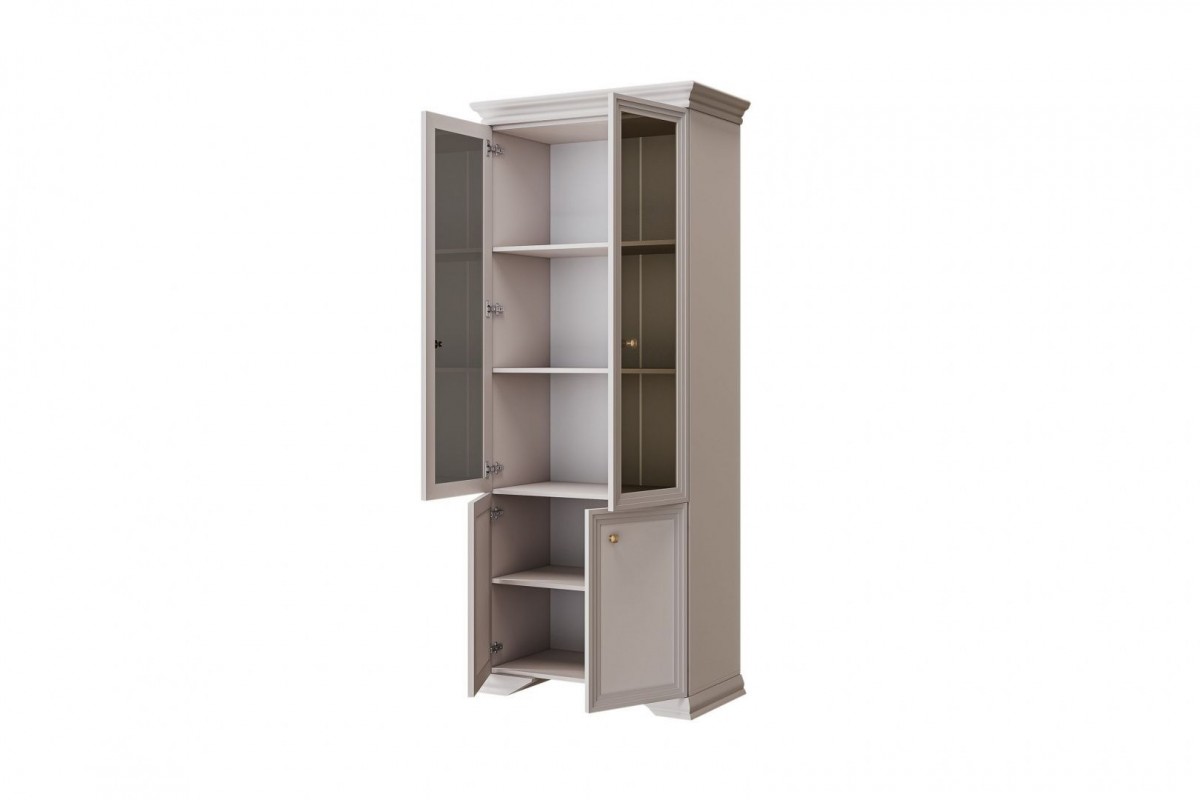 Орландо (Персидский жемчуг) - Шкаф с витриной ШР-2 (полки ЛДСП) БРАВОмебель 