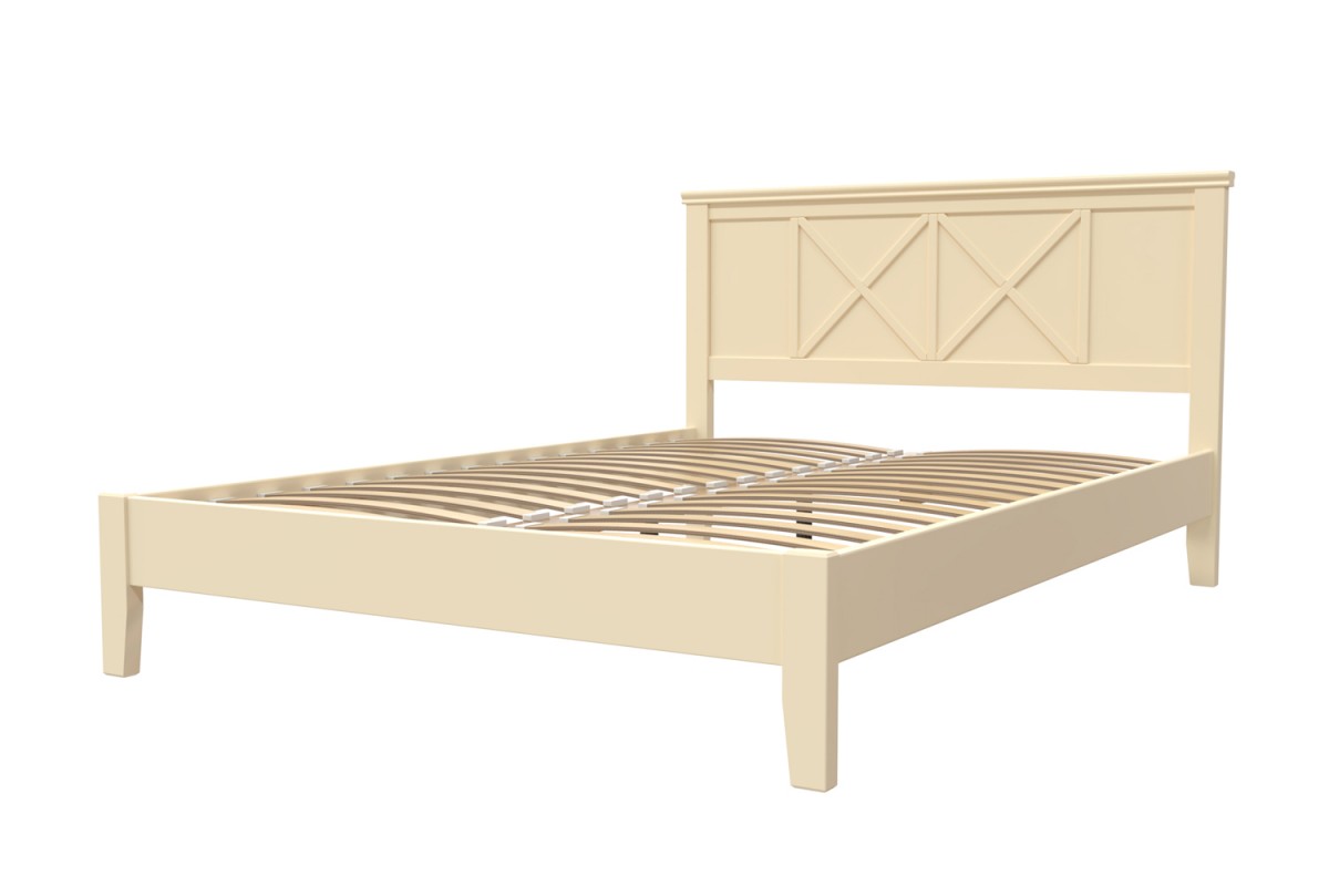 Кровать Грация-2 140 слоновая кость с основанием