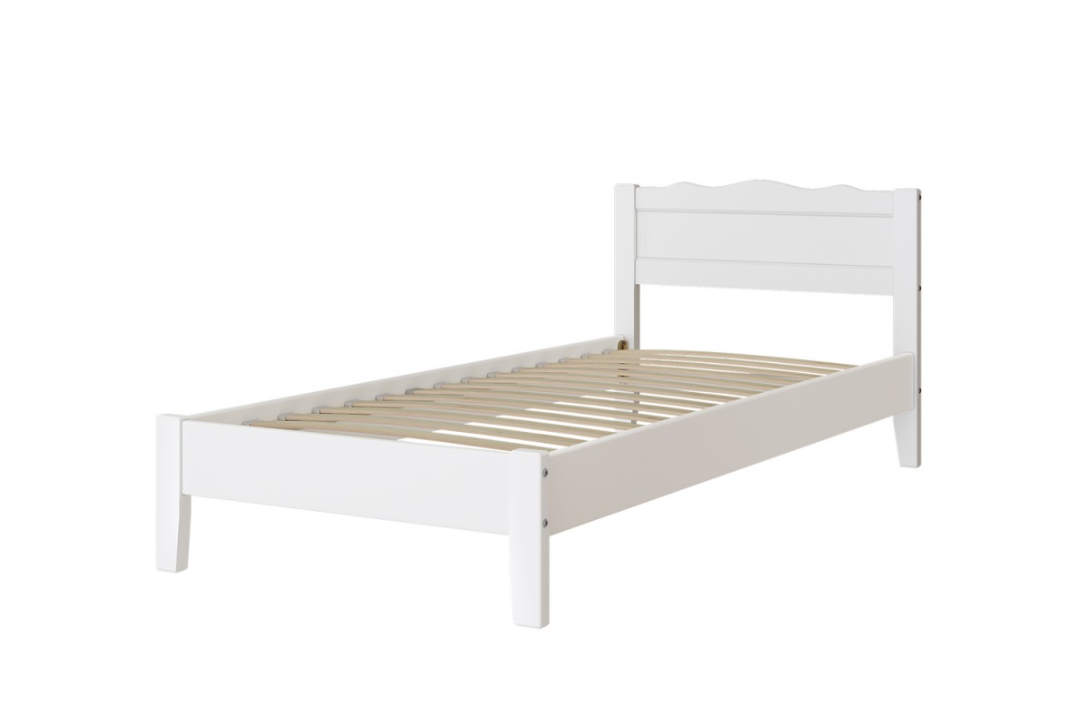 Кровать Карина-7 белая из массива 90х200 с основанием