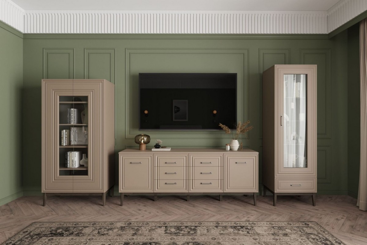 Гориция (Мокко Мусс) - Шкаф с витриной однодверный ШР-1