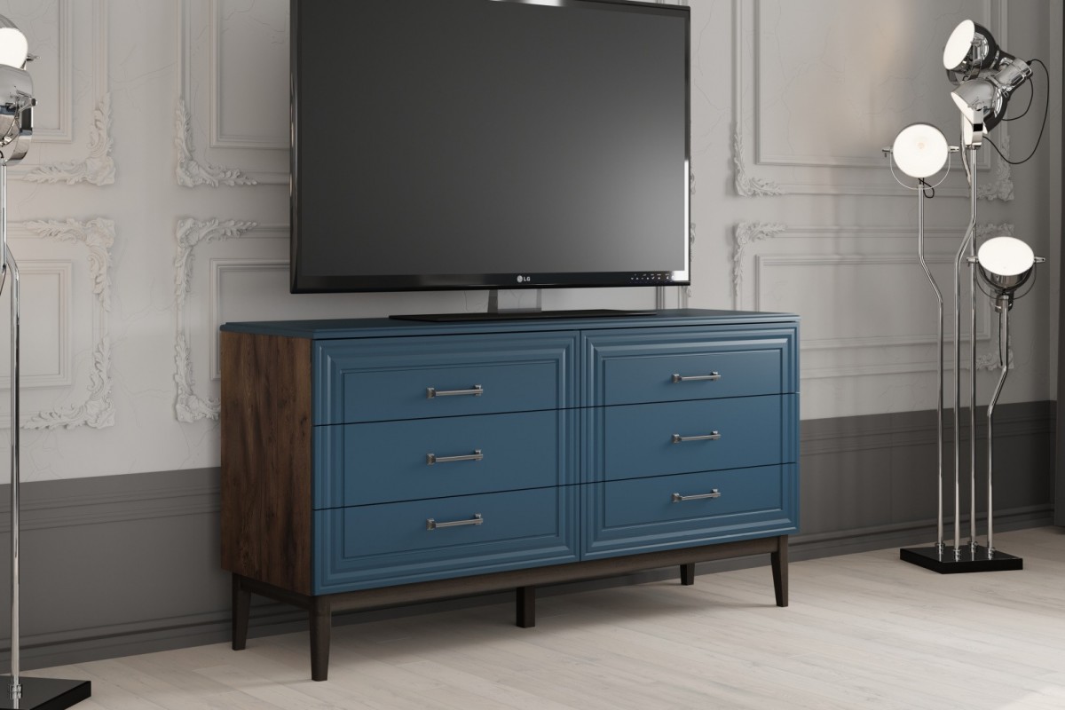 Гориция (Сапфировый) комод 6 ящиков