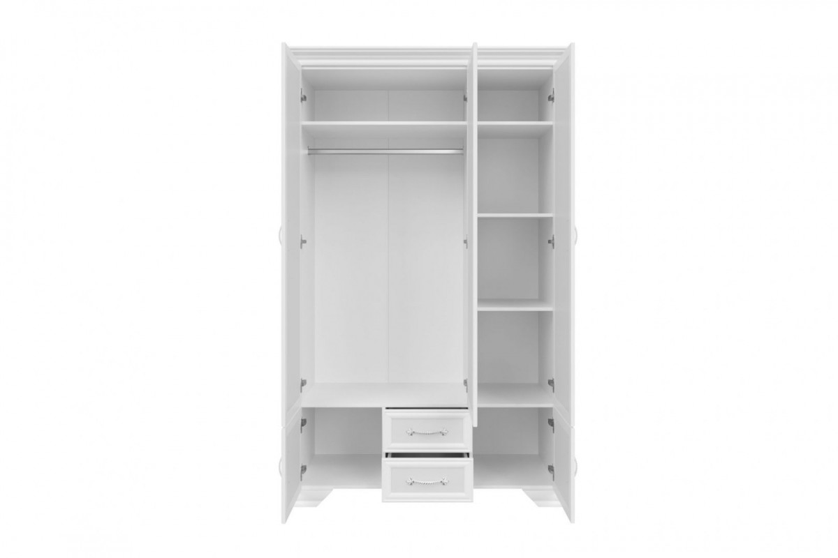 Шкаф трехдверный Грация ШР-3 белый с зеркалом