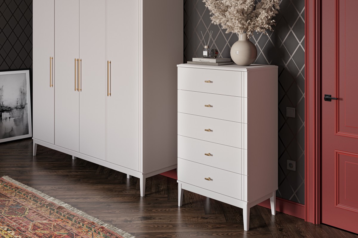 ДЖАЛИ (льняной) - Комод 5 ящиков БРАВОмебель