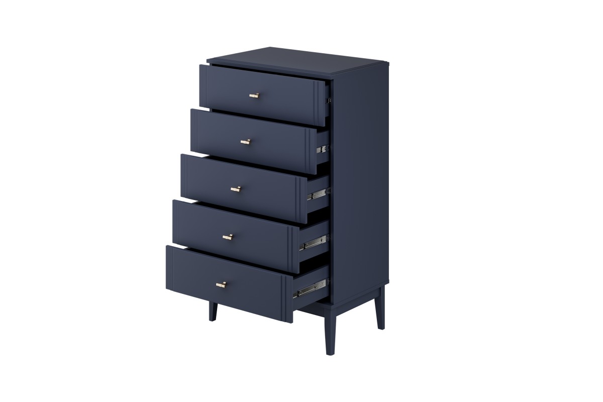 ДЖАЛИ (Тёмный Лазурный) - Комод 5 ящиков БРАВОмебель