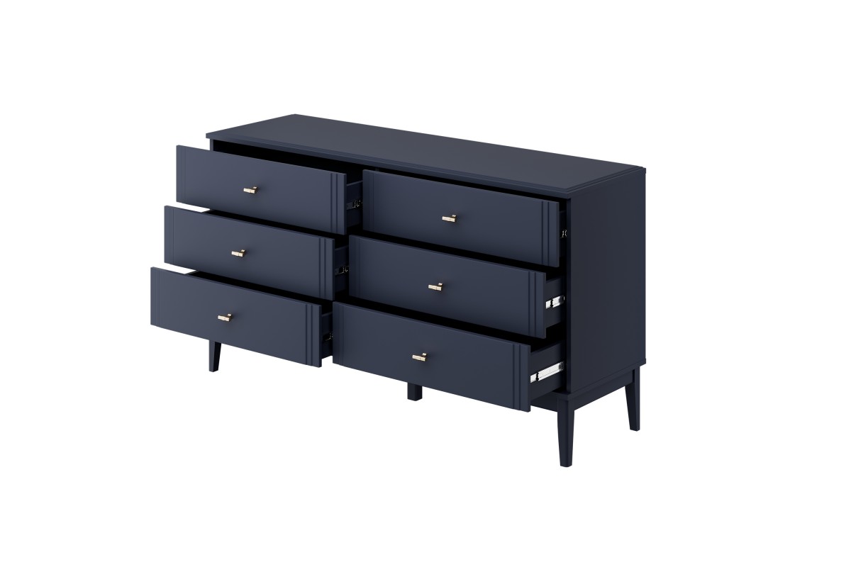 ДЖАЛИ (Тёмный Лазурный) - Комод 6 ящиков БРАВОмебель