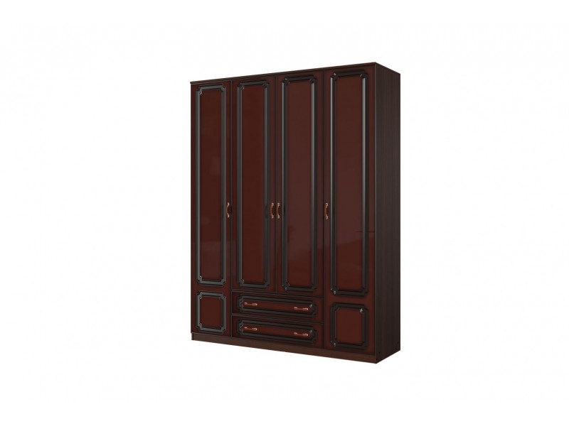 Спальня Лакированный орех темный - Шкаф распашной ШР-4 без зеркала