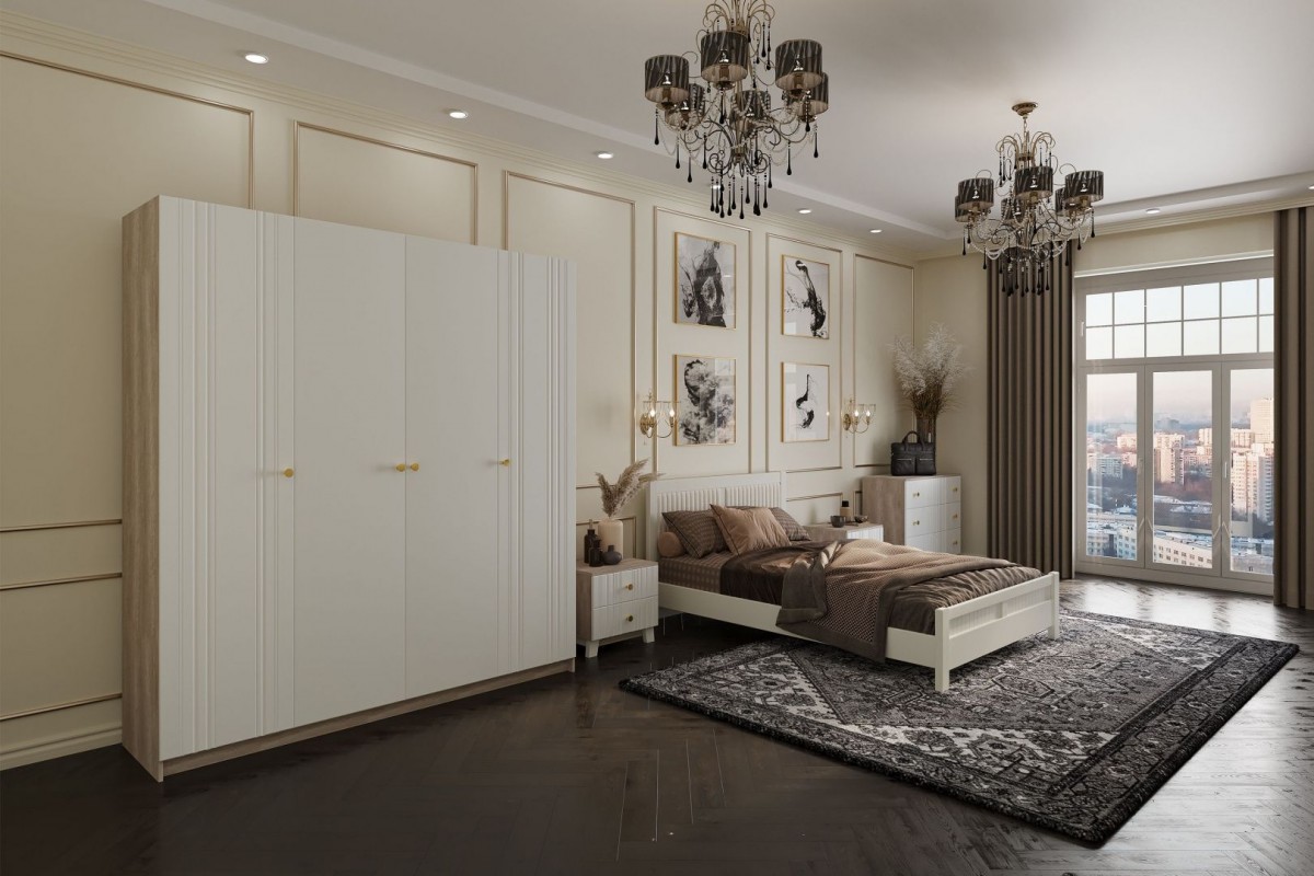 Модульная спальня Ланзетти (жемчуг) от БРАВОмебель