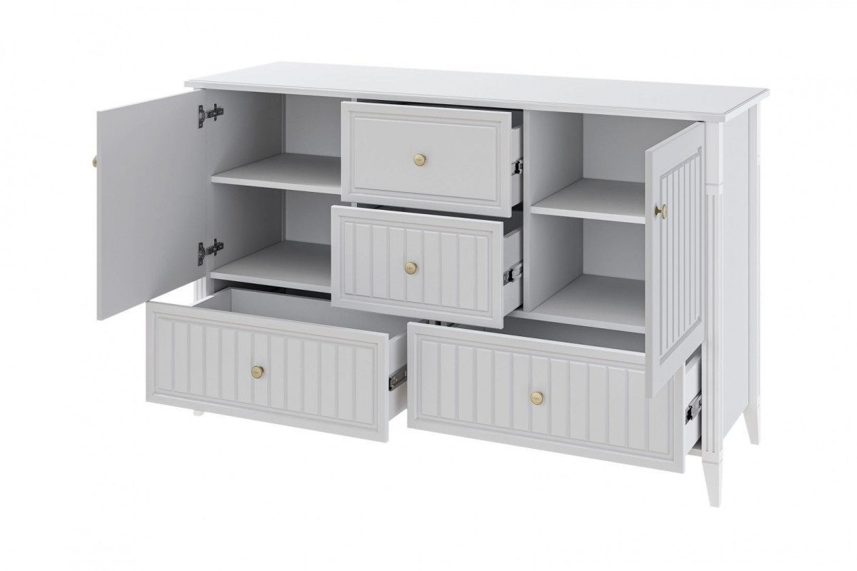 Мэгги (белый) - Комод 2 двери, 4 ящика