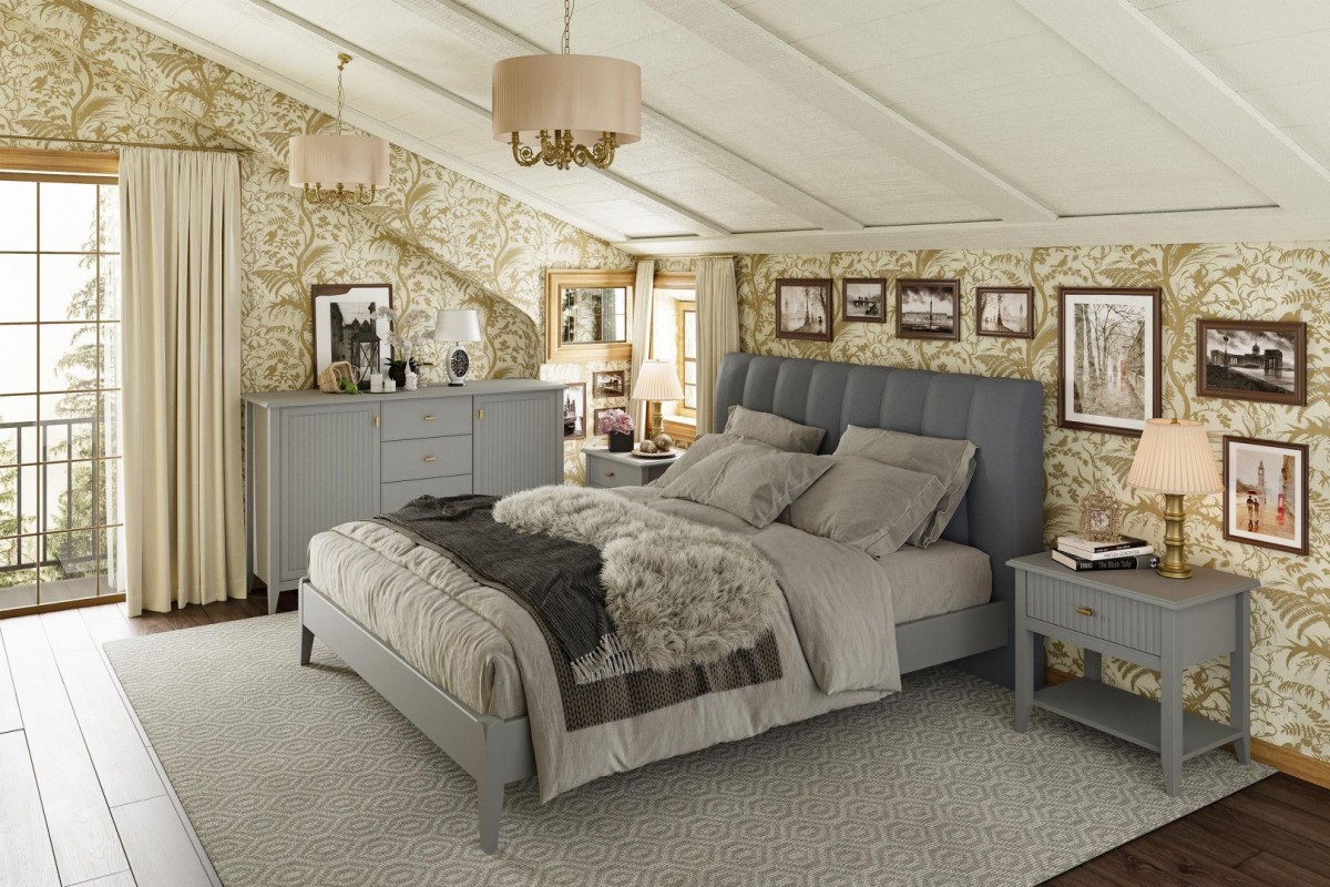 Никеа (антрацит) - Тумба прикроватная