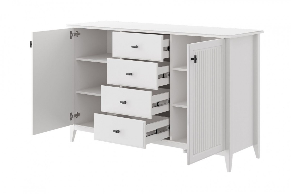 Никеа (белый) - Комод 4 ящика 2 двери