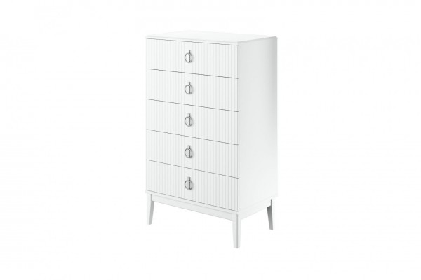 Фарго (Белый лак) - Комод 5 ящиков, вариант 1