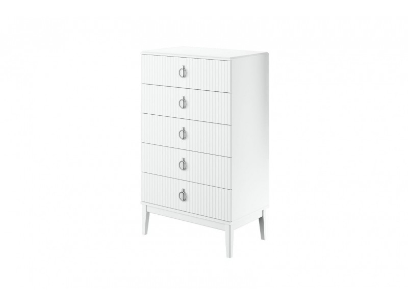 Фарго (Белый лак) - Комод 5 ящиков, вариант 1