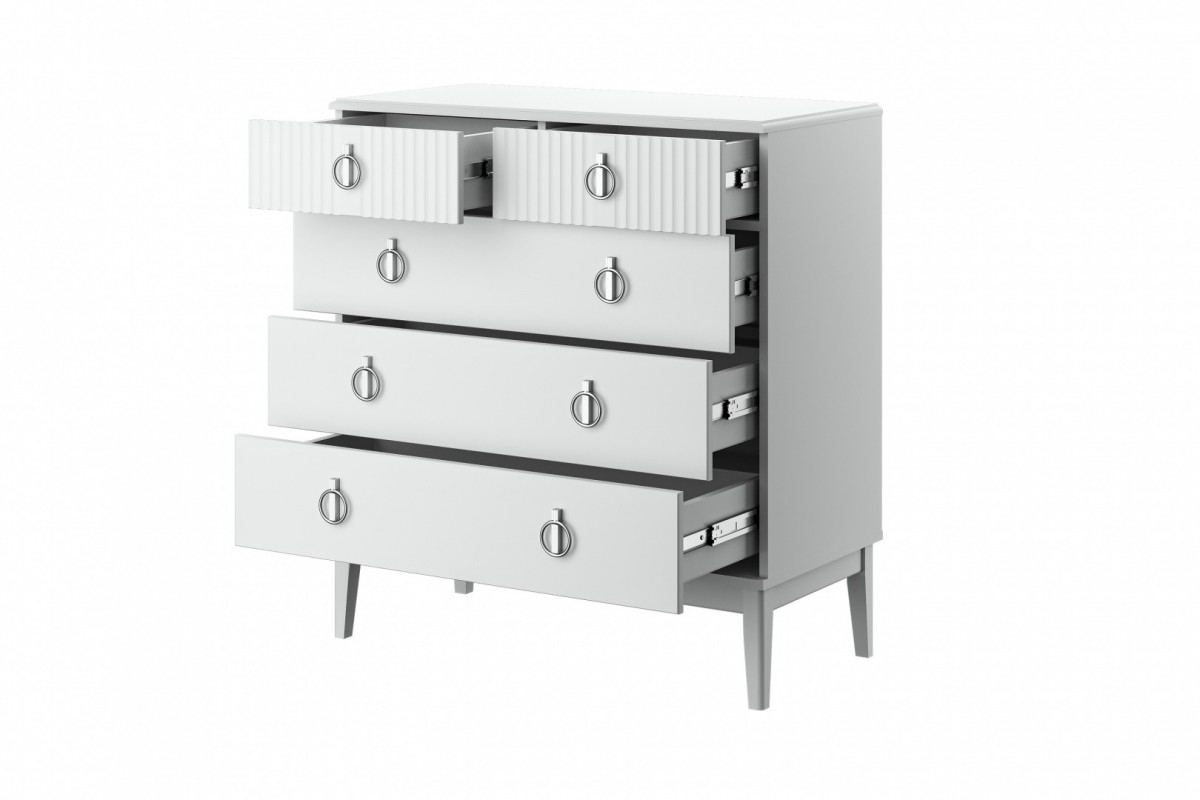 Фарго (Белый лак) - Комод 5 ящиков вариант 2