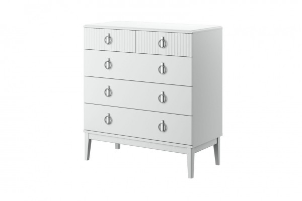 Фарго (Белый лак) - Комод 5 ящиков вариант 2