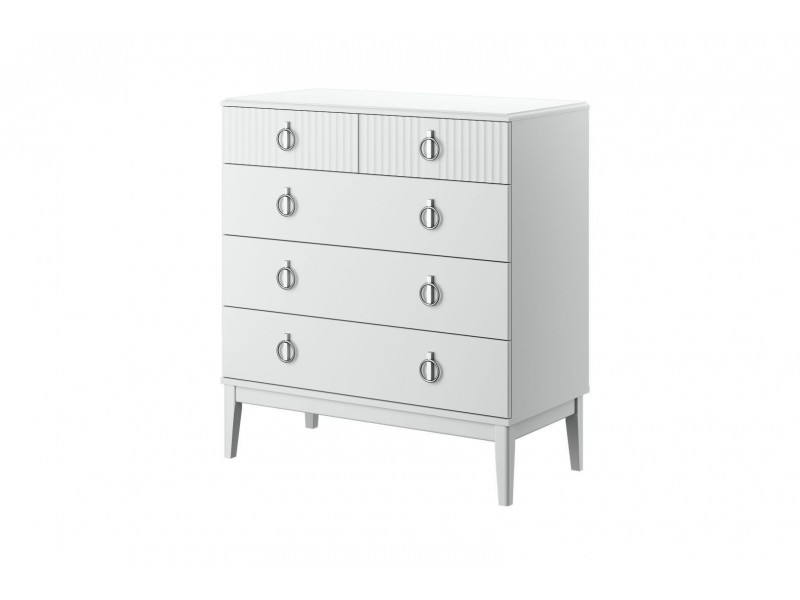 Фарго (Белый лак) - Комод 5 ящиков вариант 2
