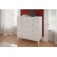 Фарго (Белый лак) - Комод 5 ящиков вариант 2