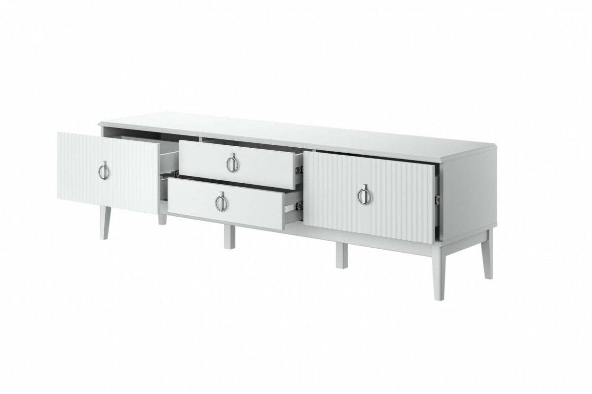 Фарго (Белый лак) - Тумба для ТВ - 4 ящика