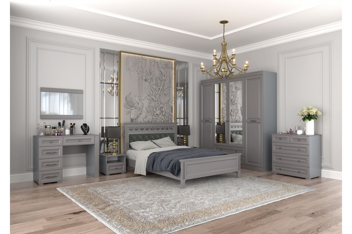 Модульная спальня «Олимп» БРАВОмебель антрацит