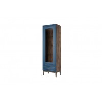 Гориция (Сапфировый) - Шкаф с витриной однодверный ШР-1 БРАВОмебель