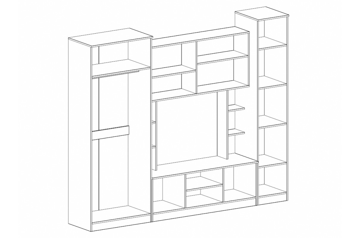Модульная стенка для гостиной Флоренция Мебельград