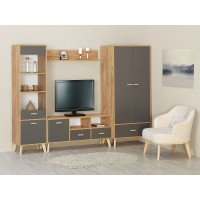 Модульная гостиная Скандик Графит серый