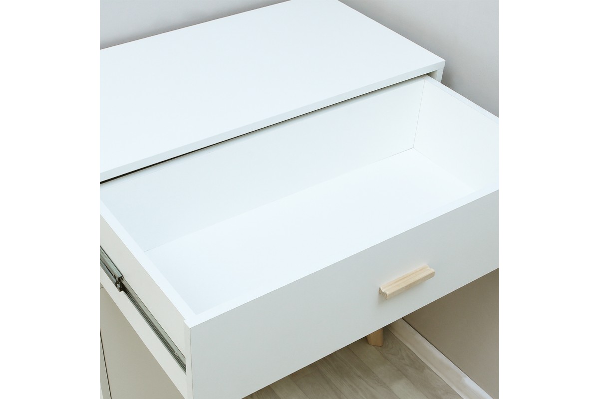 Скандик-1 комод 800 3 ящика, 1 дверь белый жемчуг