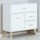 Скандик-1 комод 800 3 ящика, 1 дверь белый жемчуг
