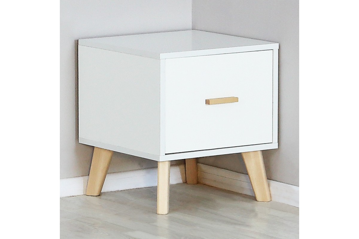 Скандик-1 тумба прикроватная с ящиком белый жемчуг