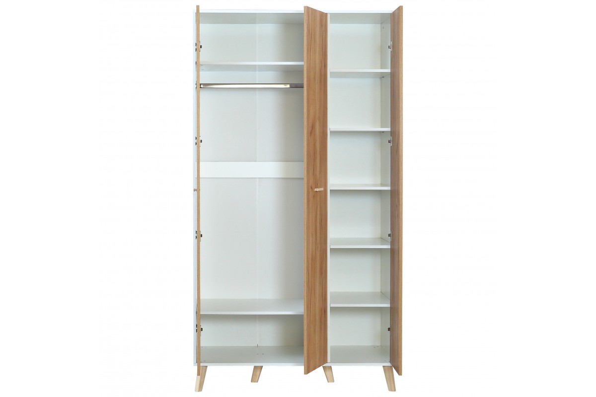 Скандик-2 шкаф распашной ШР-3 дуб крафт золотой