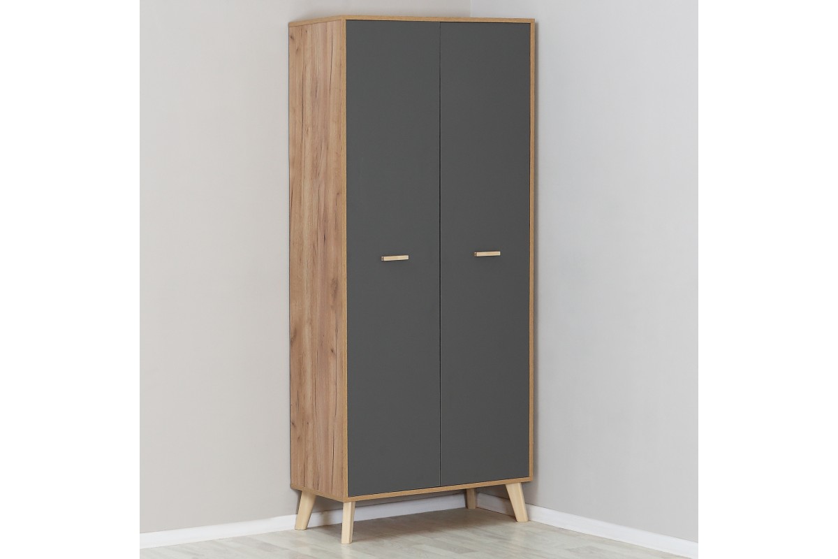 Скандик-3 шкаф распашной ШР-2 графит серый