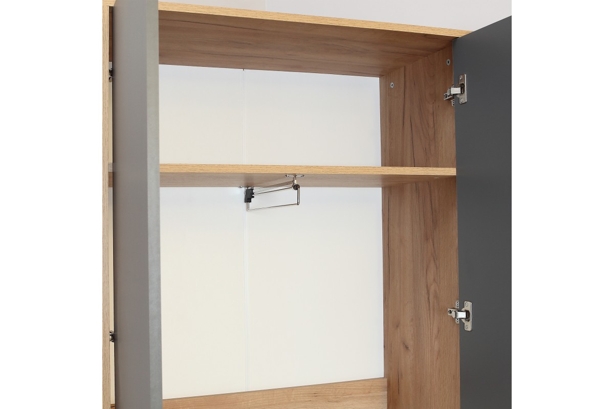 Скандик-3 шкаф распашной ШР-2 графит серый