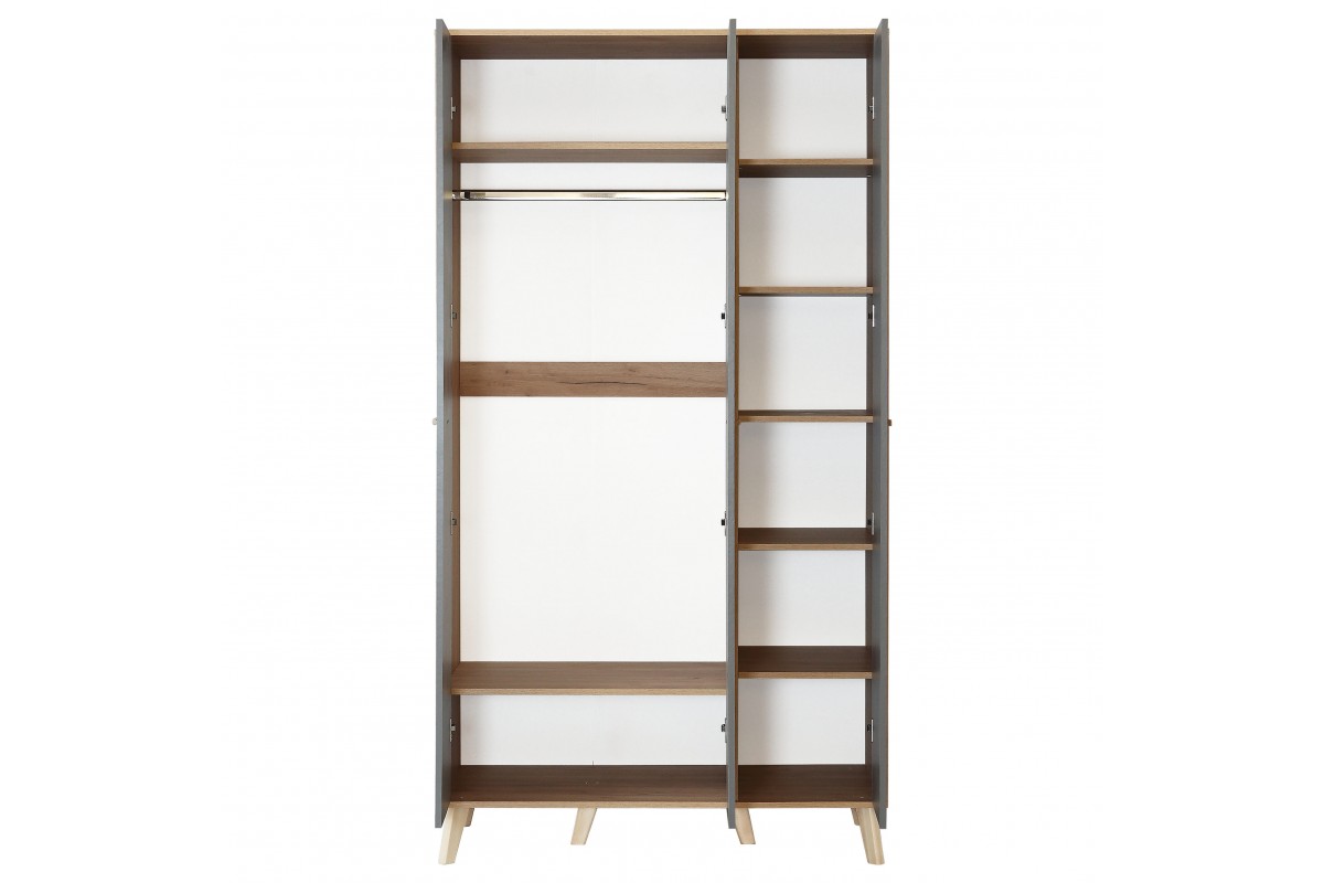 Скандик-3 шкаф распашной ШР-3 графит серый