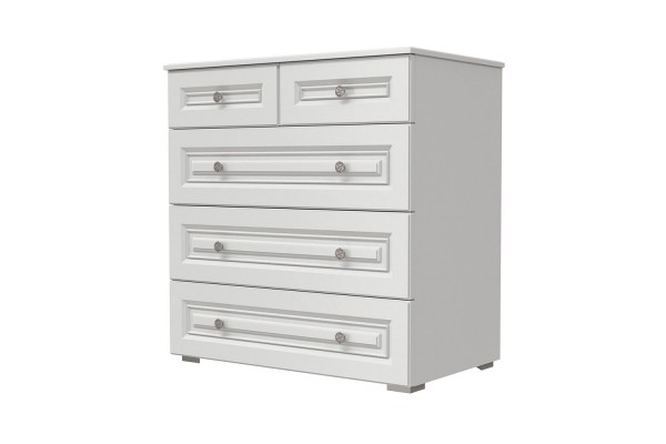 Комод 5 ящиков ОЛИМП БРАВОмебель белый лак 