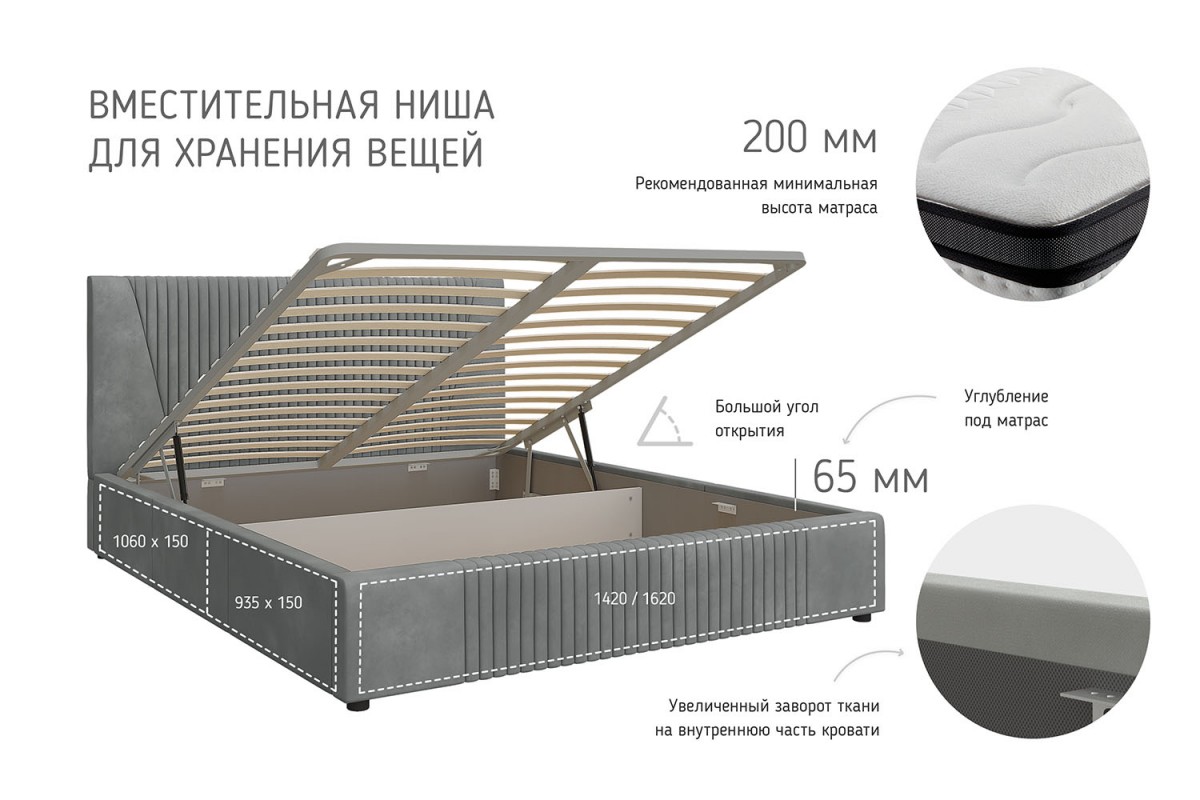 Кровать Нельсон (Геометрия) БРАВОмебель