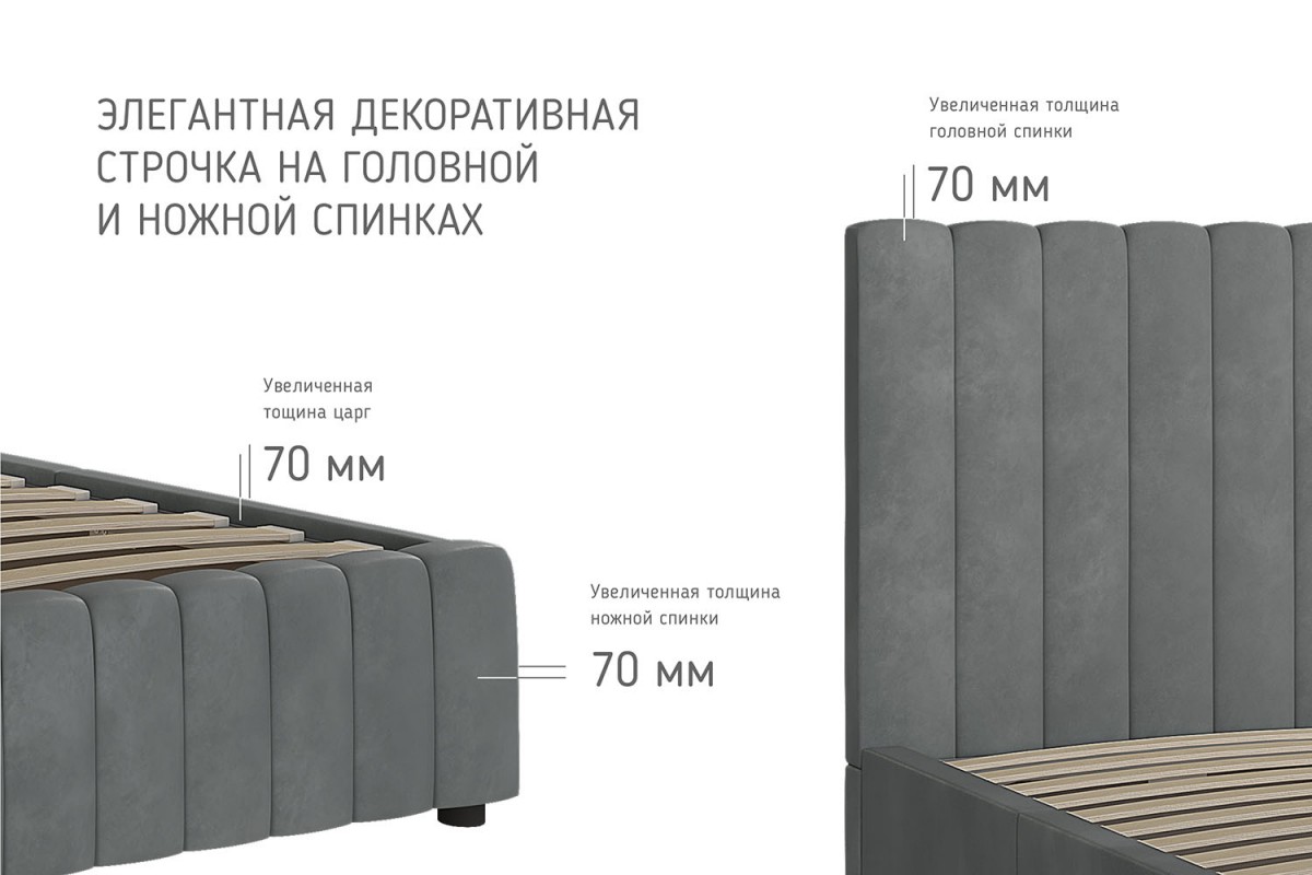 Кровать Нельсон (Полоса) БРАВОмебель