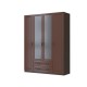 Кантри шкаф ШР-4 с зеркалами лак-орех БРАВОмебель