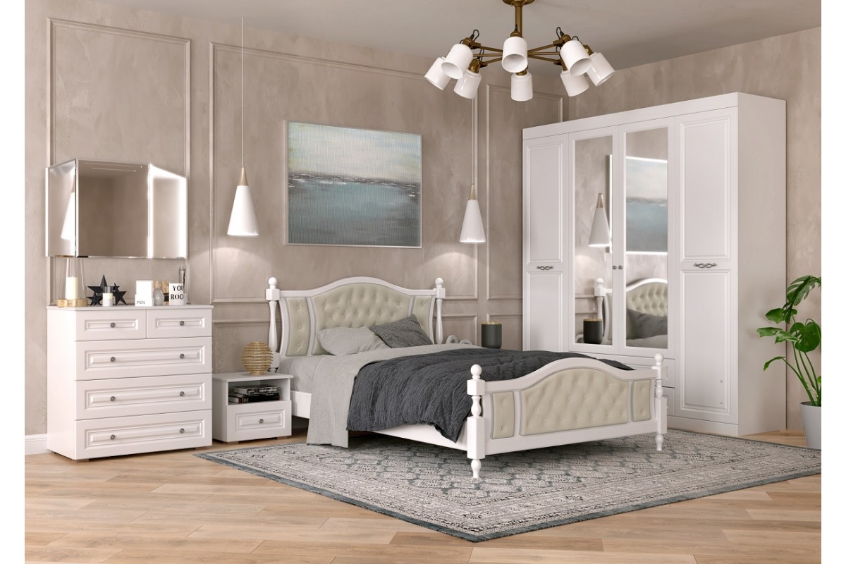 Олимп шкаф для одежды ШР-3 БРАВОмебель  лак белый