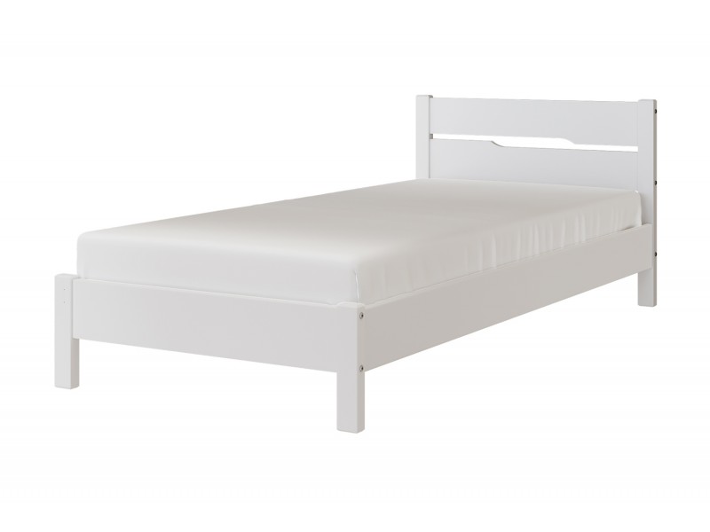 Кровать «Вероника-5» 90х200 из массива сосны (белый античный) с основанием