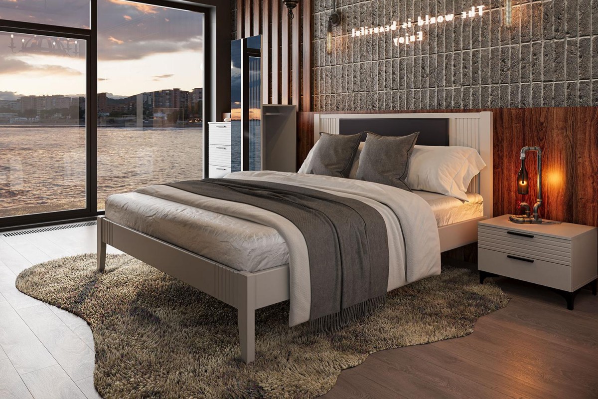 Модульная спальня «Брента» белый лак БРАВОмебель