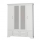 Грация шкаф ШР-4 для одежды (цвет БЕЛЫЙ) 2 зеркала БРАВОмебель
